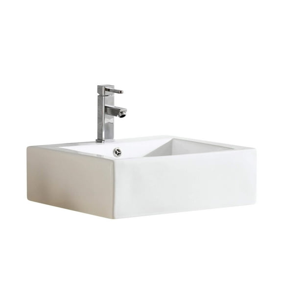 Fine Fixtures Square Vessel Sink Vitreous China w Overflow 