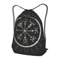 thumbnail image 3 of XMXT Unisex Drawstring Backpack for Women Men, Dark Rune Pattern Waterproof Gym Bag String Bags for Shopping Sport Travel, s, 3 of 8