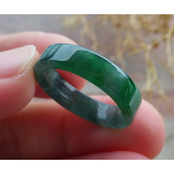 Certified Icy Green Burma 100% Natural A JADE Jadeite RING USA. 5.5 RING 671128 TN