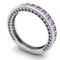 thumbnail image 2 of 1.44 ctw Wedding Band for Women - 18K White Gold Simulated Alexandrite Stackable Eternity Ring, 2 of 6