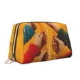 thumbnail image 2 of Naloa Colorful Sweaters And Strings Leather Makeup Bag for Purse Travel, Portable Small Cosmetic Organizer for Women and Girls, Make up Bag with Zipper, 2 of 8