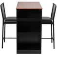 thumbnail image 3 of Patiojoy 3-Piece Counter Table Set Bar Pub Dining Table Set with 3 Side Storage Brown, 3 of 5
