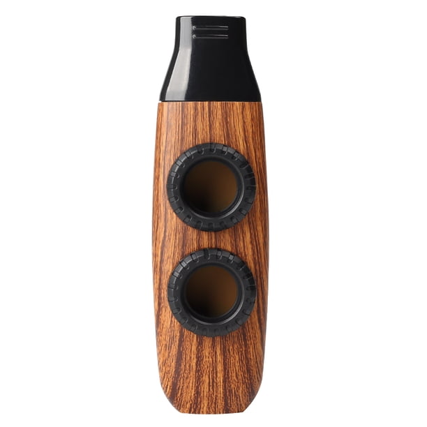 Flauta Kazoo Doble Agujero Acompañamiento Ukelele Guitarra Kazoo Doble Película para Principiantes para Tocar La Flauta (color Veta Madera)
