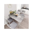 thumbnail image 4 of Ourlova Dining Table Set For 4. Space-Saving Kitchen Table Set With Upholstered Chairs. 5 Piece Dining Room Table Set. Square Modern Wood Dinette Set For Small Space. Apartment, 4 of 6