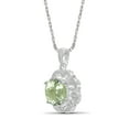 thumbnail image 3 of JewelersClub Silver Necklaces for Women –Silver Necklace for Women .925 Sterling Silver – Green Amethyst Necklace Centerpiece, White Diamond Accents – Hypoallergenic Pendant, 3 of 4