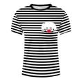 thumbnail image 3 of WOYY Toddler Girls Clown Striped Short Sleeve T Shirt Soft Crewneck T-Shirt, Sizes 2-15, 3 of 3