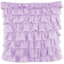 Amay 2-PC Ultra Soft Multi Ruffle Pillow sham 800 Thread Count Organic Cotton Lavender Solid King 20''x 40''