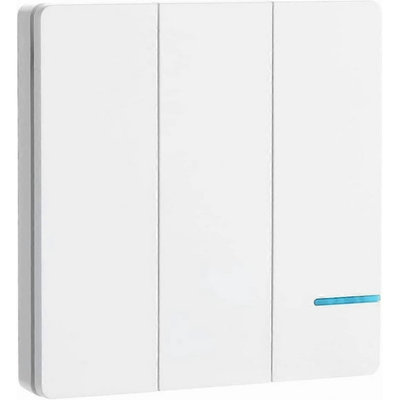 (3 gang switch)Mengshen Wireless Light Switch Easy to Install 3 Way Switch (Only Switch Panel Receiver not Included)