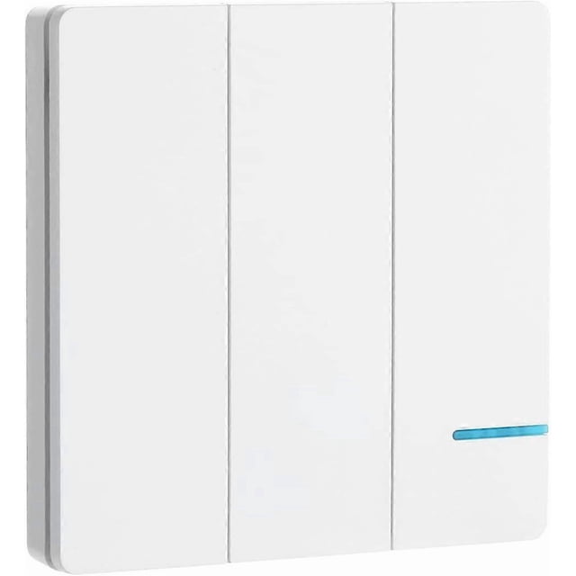 (3 gang switch)Mengshen Wireless Light Switch Easy to Install 3 Way Switch (Only Switch Panel Receiver not Included)