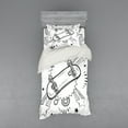 thumbnail image 2 of Ambesonne Hipster Bedding Set 4 Pcs, Skateboard Pop Art Style, Queen, Black White, 2 of 3