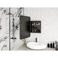 thumbnail image 3 of 34-Inch Black Medicine Cabinet with Mirror, Wall-Mounted Bathroom Storage with Adjustable Glass Shelves & LED Lighting, Recessed or Surface Mount Design for Space-Saving Organization, 3 of 7