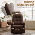 thumbnail image 4 of Korser Manual Swivel Rocker Recliner Chair for Living Room,Small Recliner Sofa for Small Spaces,Linen Fabric,Brown, 4 of 7