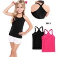 thumbnail image 2 of Zpanxa Kids Tank Tops Fashion Cute Solid Color Soft Sleeveless Camisole Crew Neck Y-Back Racerback Cotton for Summer, 2 of 8