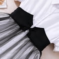 thumbnail image 4 of hengsof Girls Short Sleeve Dress Collared Bubble Sleeve Mesh Detail Button Front Sundress Casual Party Comfort Dress for 8-13 Years Old, 4 of 7