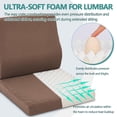 thumbnail image 2 of Shinnwa Recliner Cushion with Lumbar Support Pillow Egg Crate Foam Reduce Fatigue Extra Large Seat Cushion with Back Support for Elderly, Brown, 2 of 7