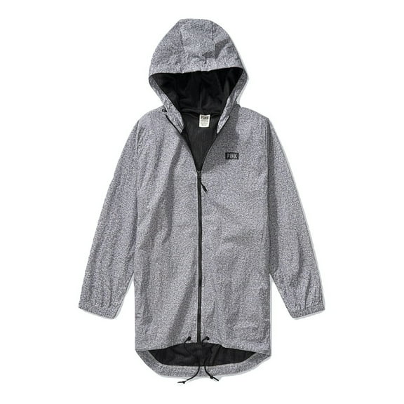 Victoria's Secret Pink Long Full Zip Anorak Hoodie Color Marl Gray Size XSMall/Small NWT