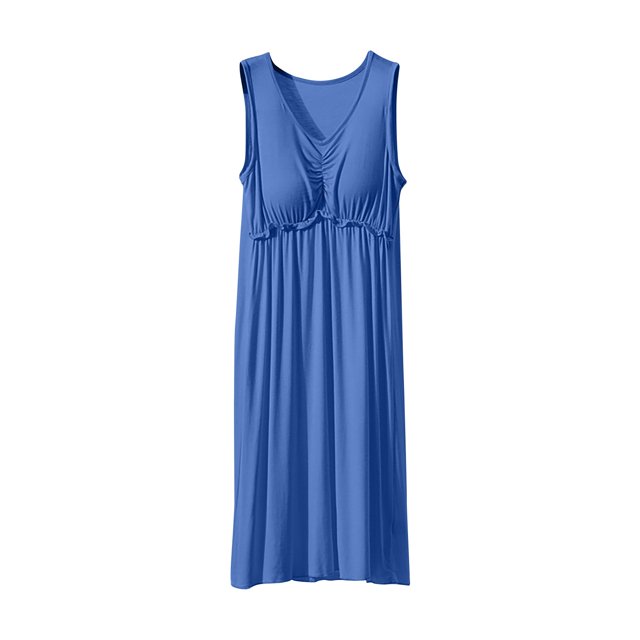 Robes d'Été pour Femmes Longues Sans Manches Décontractées Robe Maxi Tissu Extensible 4 Directions 1 Pce