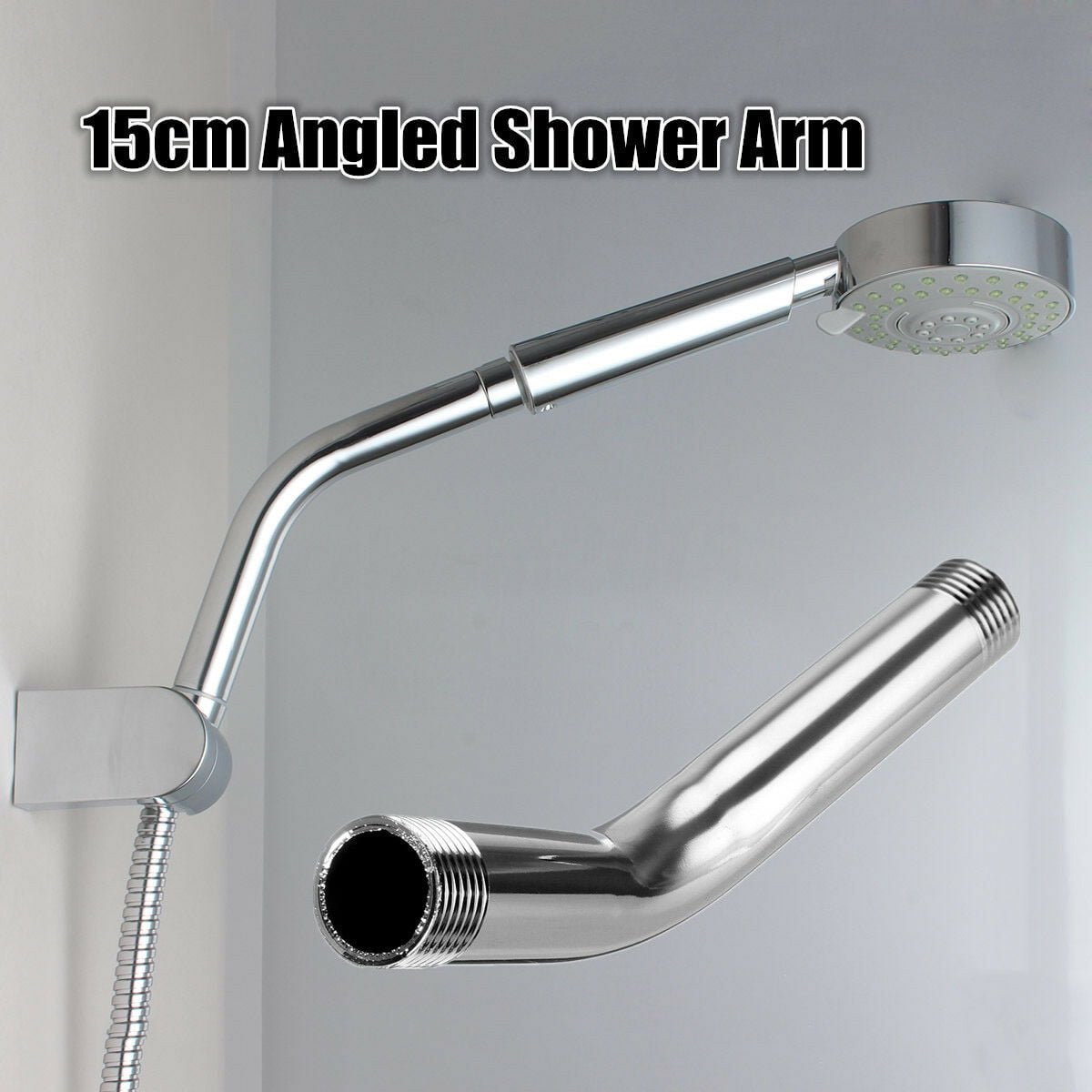 Shower Head Arm Extension Angled Extra Pipe Wall Mounted For Bathroom
