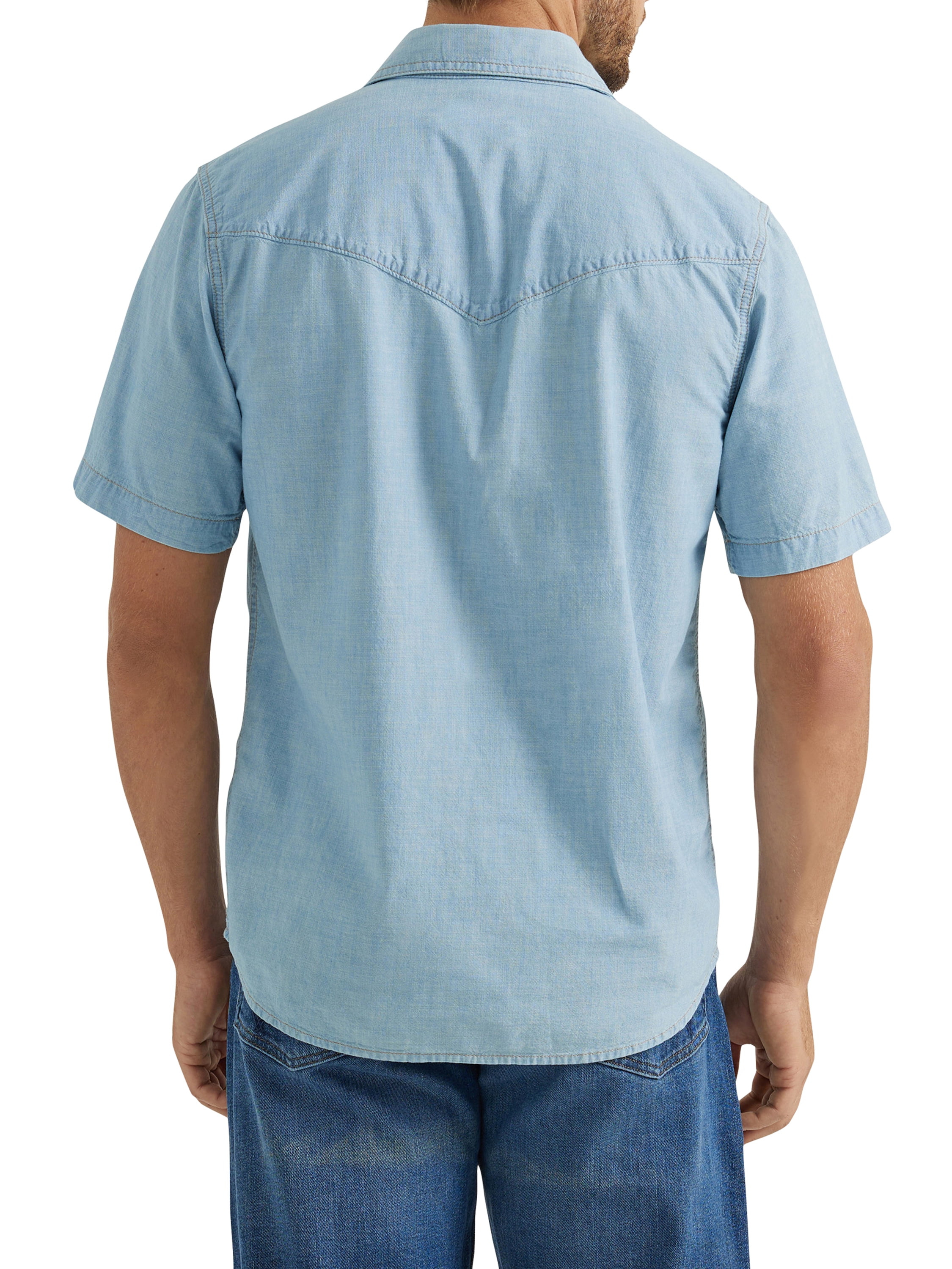 Wrangler® Men's Regular Fit Short Sleeve Chambray Shirt