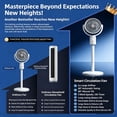 thumbnail image 4 of 2026 NEW Pedestal Fan For Bedroom, 5-Speed USB Whole Room Air Circulator With 90° Oscillation & Adjustable Height, Quiet Pedestal Fan For Home Office Dormitory Living Room Study 29", 4 of 14
