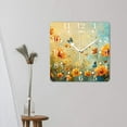 thumbnail image 3 of 12 Inch Wall Clock Battery Operated Square Clock for Office, Kitchen, Outdoor, Living Room,Oil Painting of Spring Flowers Tropical Lovely, 3 of 4