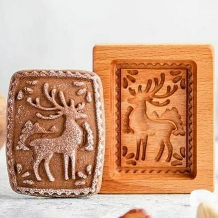 

Christmas Cookie Molds Wood Gingers Cookie Molds Santa Clau Cookie Molds DIY Baked Christmas Molds Biscuit Moulds (G)