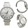 thumbnail image 2 of Blekon Collections Women's 36mm Cuff Bangle Watch – Quartz Movement, Roman Numerals, Sleek Metal Bracelet – Fits 7–8" Wrists, 2 of 5