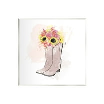 Stupell Industries Sunflower Bouquet Cowboy Boots Graphic Art Unframed Art Print Wall Art, Design by Alison Petrie