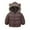 Coffee, variant on lnmuld Kids Jacket Reversible Girls Hooded Jacket with Bear Ears Winter Warm Thickened Padded Coat Long Sleeve Outwear for Cold Weather Solid Color Size:3-4 Years