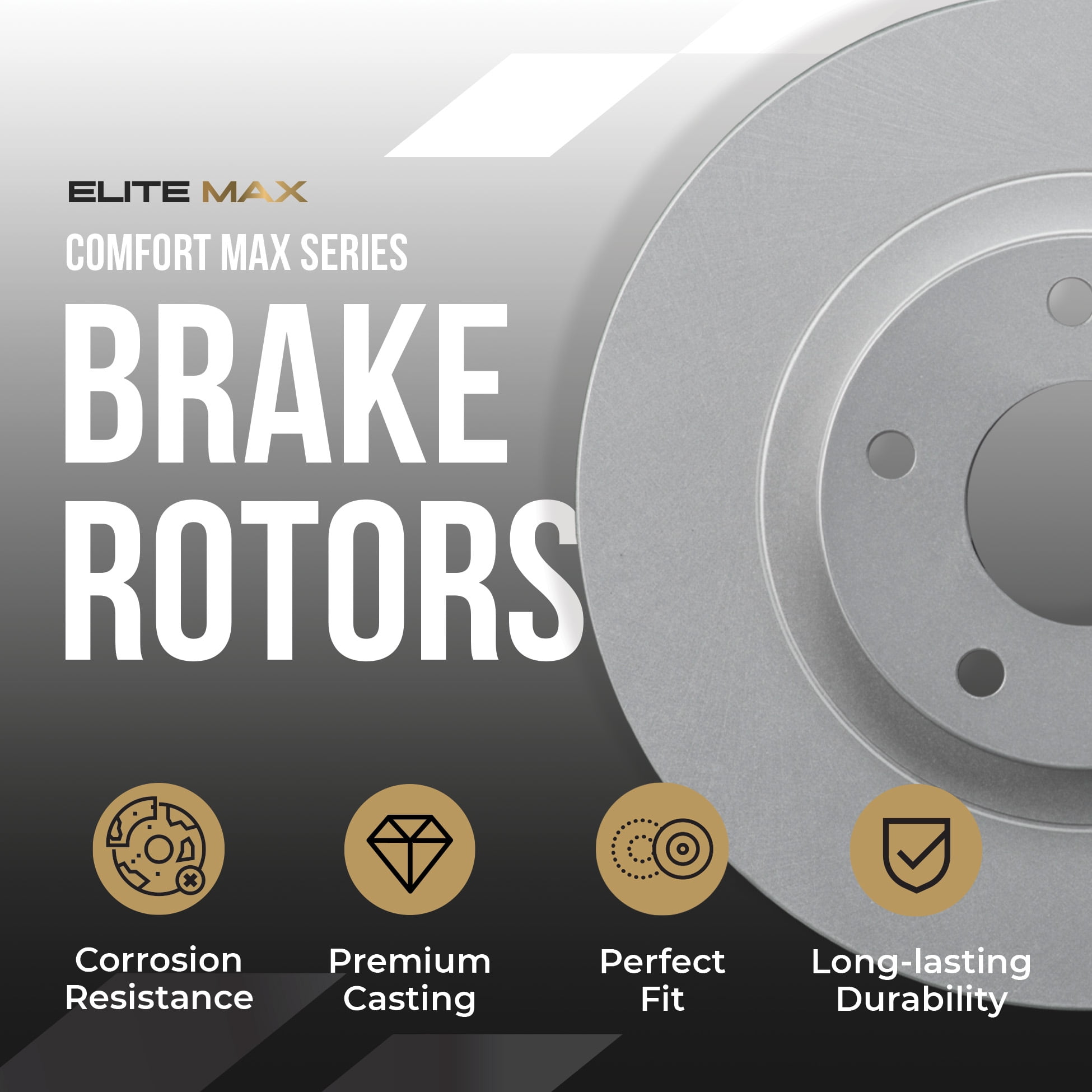 MAX Advanced Brakes - Front Brake Kit For 2013-2018 Hyundai Santa Fe Sport, 2014-2020 Kia Sorento | Carbon Ceramic Brake and Rotor Kit | Daily Driving Geomet Coated Brake Rotors