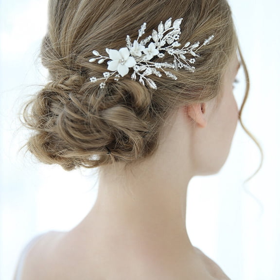 OFFIGAM Wedding Bridal Clip Rhinestone Barrettes Hold Hair for Bridesmaid in Weddings 1Pack