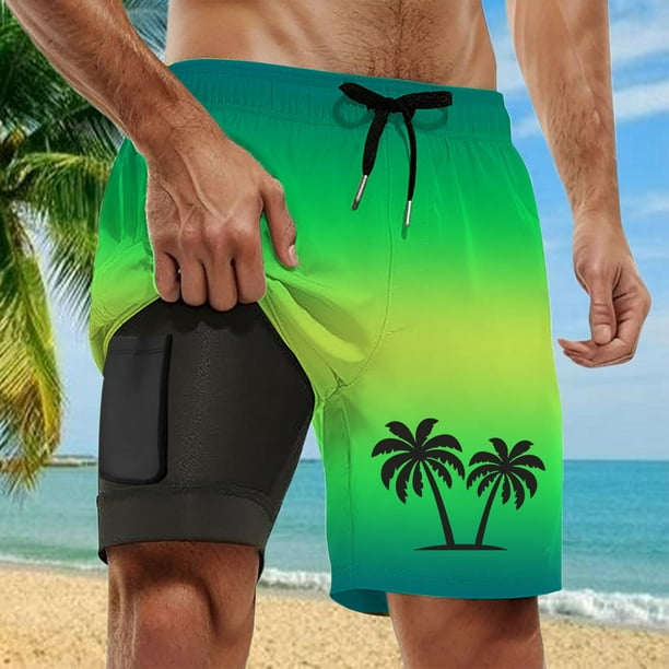 WILLBEST Bañador Corto para Hombre con Forro de Compresión y Entrepierna, con Bolsillos, 1001