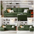 thumbnail image 3 of CHIC HOUSE 100" Modular Sectional Couches for Living Room, 4-Seat Oversized L-Shaped Sofa with Movable Storage Ottoman, Comfy Corduroy Couch with Deep Seat & Throw Pillows, Olive Green, 3 of 9