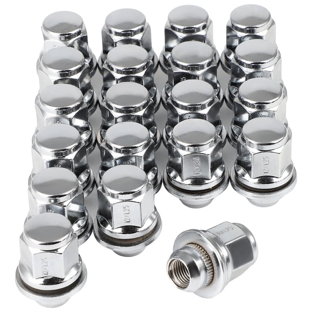 20 Chrome 12x1.25 Open End 6 Spline Tuner Lug Nuts W/ Adapter Key Nissan Infiniti 20 Chrome 12x1.25 Open End 6 Spline Tuner Lug Nuts W/ Adapter Key Nissan Infiniti