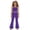 A1-Purple, variant on LRen Girls Oversized Flare Pants Tops 2PCS Sets School Uniform for Girls High Waist Stretch Bell Slim Fit Bottoms Casual Fashion Y2K Clothing Outfits