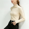 thumbnail image 5 of yillto Thermal Tops for Women Mock Neck Pullover Layered Slim Shirts Turtleneck Basic Warm Clothes, 5 of 6