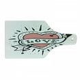 thumbnail image 1 of Old School Cutting Board, Nostalgic Tattoo Like Image with Heart and Love Written Ribbon, Decorative Tempered Glass Cutting and Serving Board, in 3 Sizes, by Ambesonne, 1 of 2