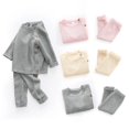 thumbnail image 4 of Baby Knitting Autumn Winter Clothes Set Solid Color Cotton Infant Long Sleeve Sweater Top and Trousers 2pcs Outfits, 4 of 17