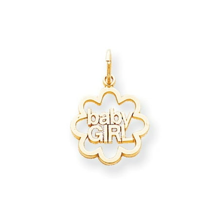 10k Yellow Gold Baby Girl Charm Pendant