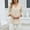 #265-Beige, variant on Wowcloth Women's Chiffon Blouse, Solid Color with Ruffled V-Neck and Mid-Sleeve, Loose Fit Casual Fashion for Daily Wear and Office