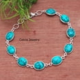 thumbnail image 2 of 925 Sterling Silver Bracelet For Womens & Girls, Turquoise Bracelet Gemstone Unique Handcrafted Bracelet For Her or Him, 2 of 4