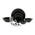 thumbnail image 4 of 10 Strawberry Street Nova Black Round 62-Piece Stoneware Dinnerware Set, Service for 6, 4 of 10
