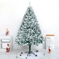 thumbnail image 5 of 4ft Premium Snow Flocked Artificial Christmas Tree Hinged Pine Full Holiday Xmas Tree for Home Office Party Decoration with 820 Branch Snow Tips and Metal Stand, 5 of 7