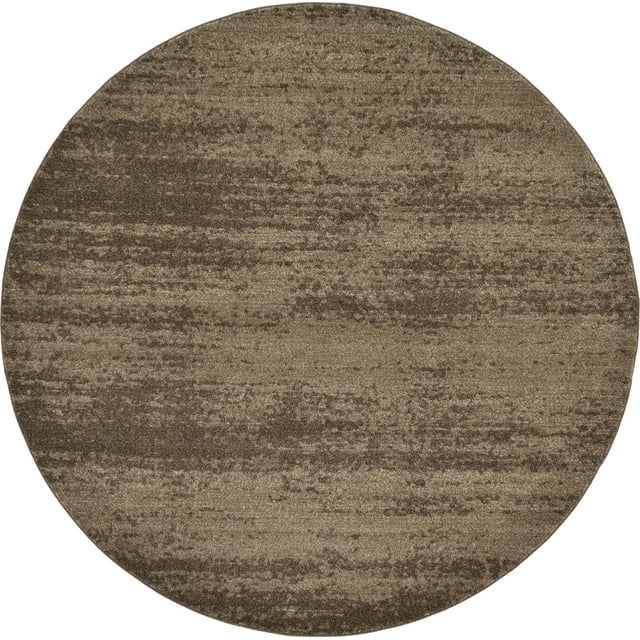 Unique Loom Del Mar Collection Area Rug- Modern Transitional Inspired Tonal Design (8' 0 x 8' 0 Round, Brown/ Light Brown)