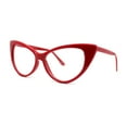 thumbnail image 2 of Classy Iconic Gothic Cat Eye Clear Lens Plastic Eye Glasses Red, 2 of 4