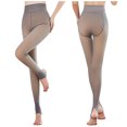 thumbnail image 2 of gakvbuo Fleece Lined Tights for Women Leggings Thermal Pantyhose Fake Translucent Tights Opaque High Waisted Winter Warm Sheer Tight Warm Fleece Pantyhose(2Pcs), 2 of 7
