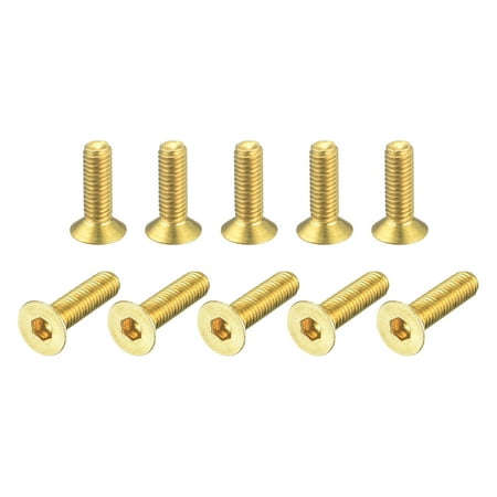 

Flat Head Socket Cap Screws M3-0.5 x 12mm Brass Inner Hex Drive Fasteners Bolts 24Pack