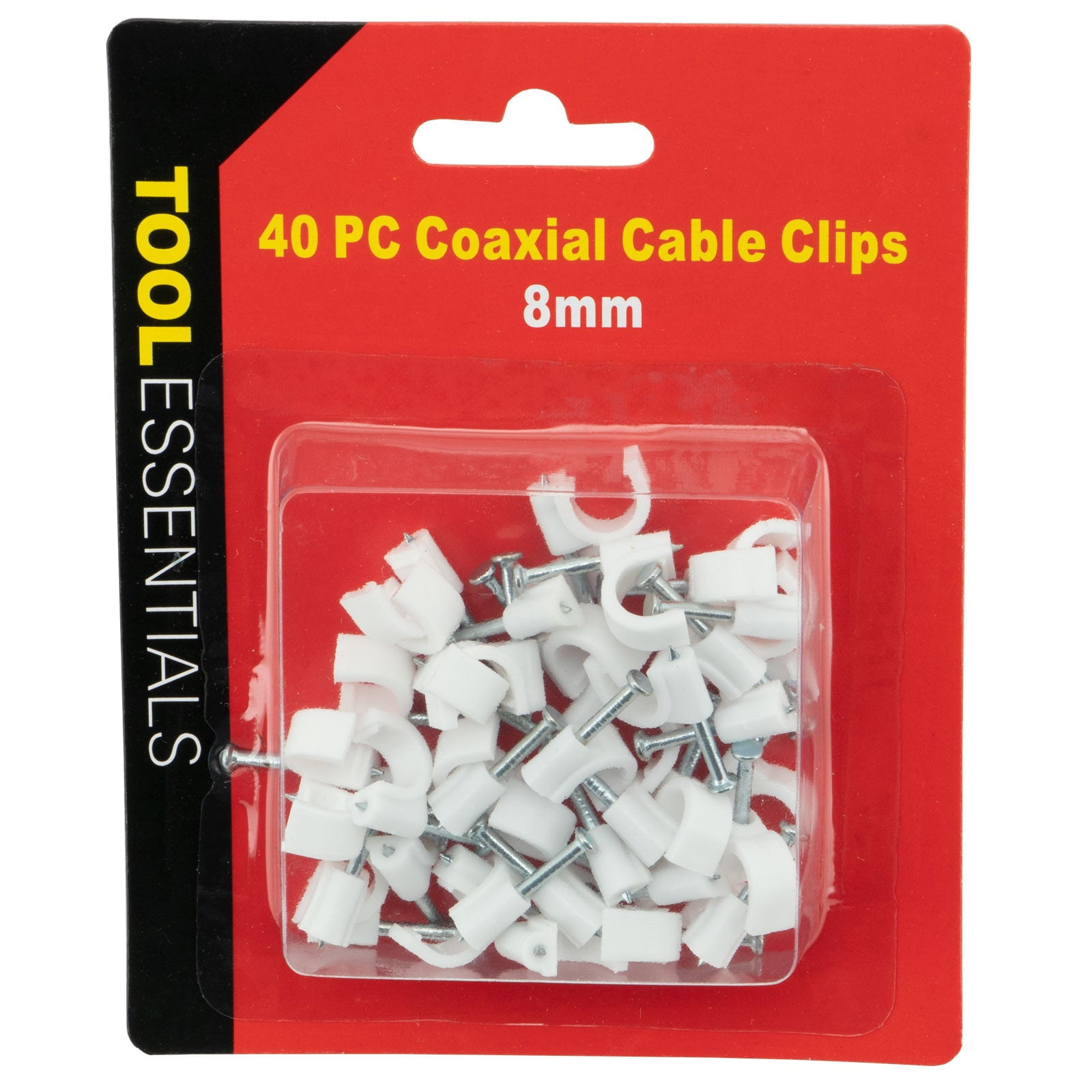 40pc Coaxial Cable Clips, with Nails