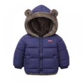 thumbnail image 2 of Little Boys Girls Down Jacket Winter Lamb Fleece Snowsuit Coat Hood Thick Warm Outerwear For 2-7 Years, 2 of 5
