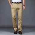 thumbnail image 2 of Pantalones de traje ajustados finos de verano para hombre, pantalones informales de algodón de negocios a la moda, pantalones caqui verde y negro, ropa de marca masculina 30-40, 2 of 5